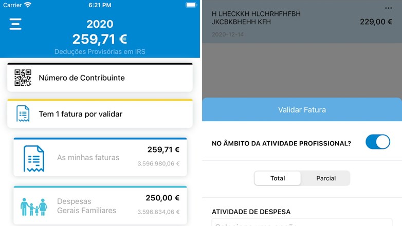 e-fatura, a app oficial da Autoridade Tributária para os consumidores gerirem as suas faturas.