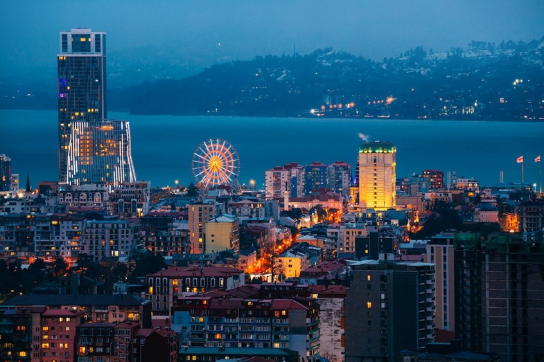 Anoitecer em Batumi, na Geórgia