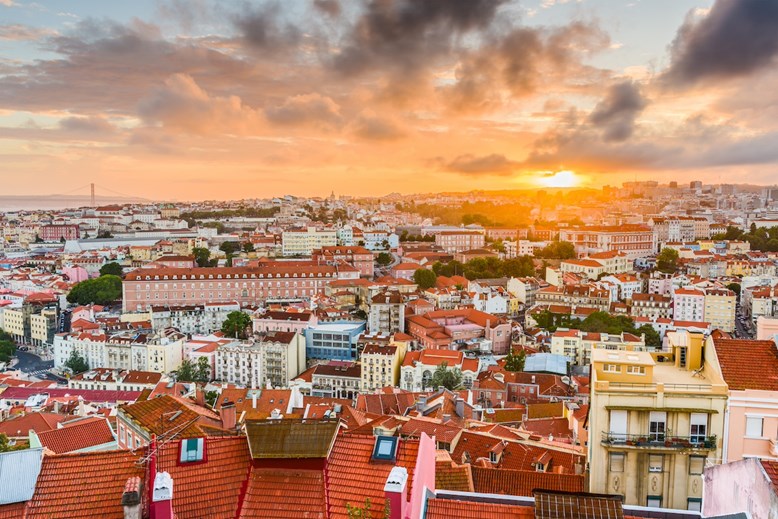 Horizonte da cidade de Lisboa, Portugal